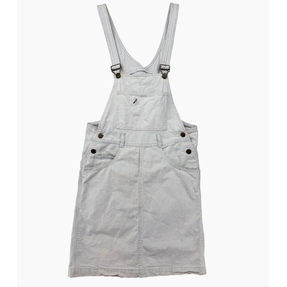 Vintage 80's‎ Guess Denim Overall Skirt Dress Size 1 Blue White Railroad Stripe